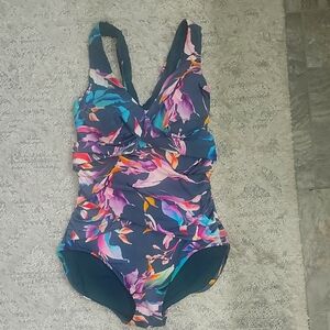 Calia by Carrie Underwood Floral 1 Piece Swimsuit  Womens Size 12